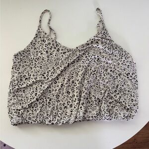 4/$25 Z Supply Black and off white cheetah Ruched Camisole sz M
